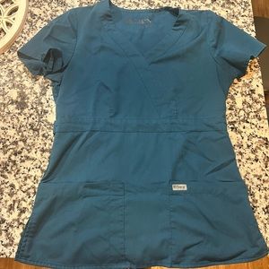 Greys anatomy bluish/teal scrub top, size small